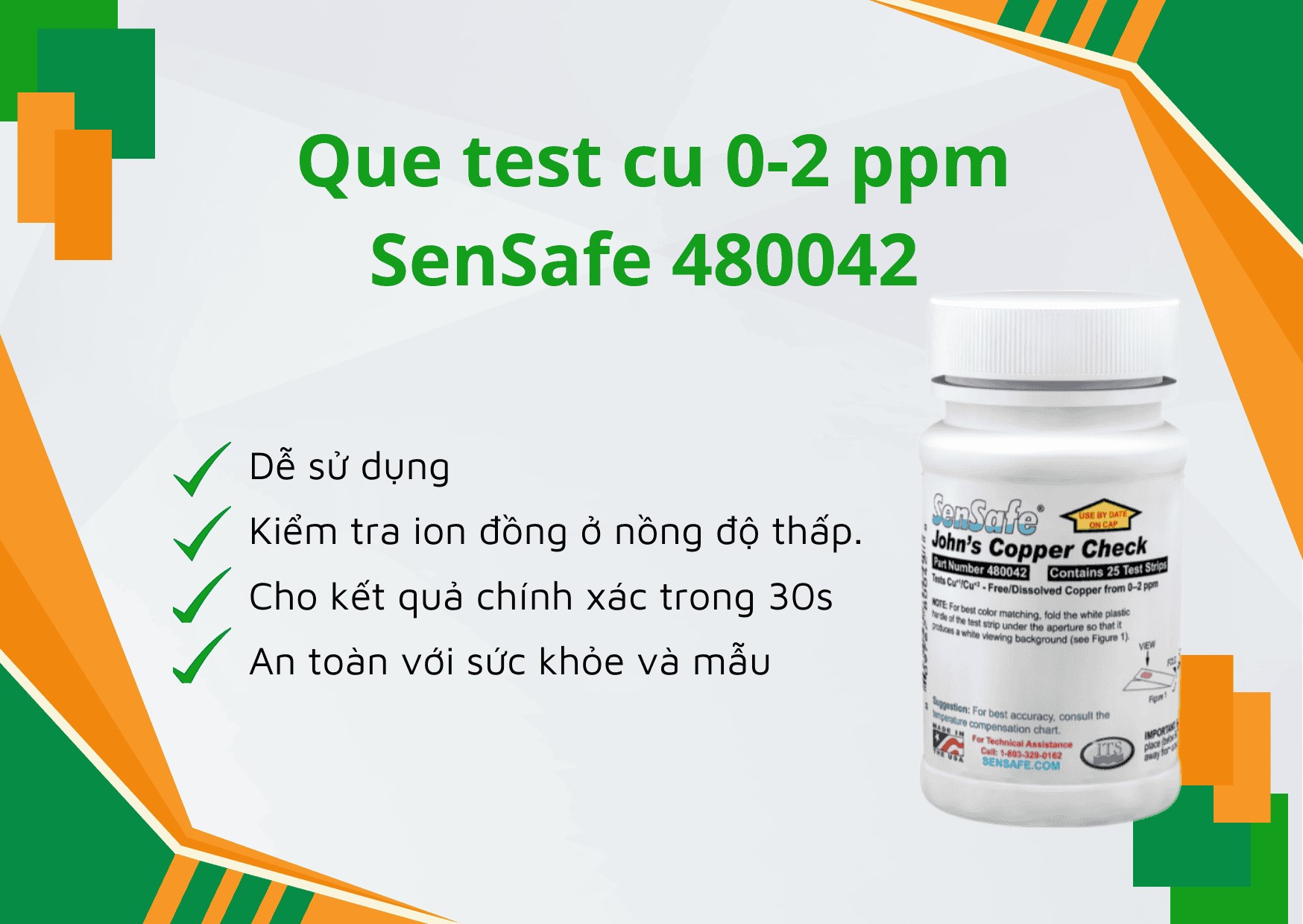 Tổng quan que test cu SenSafe 480042
